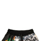 Multicolor Patchwork Linen Bermuda Shorts