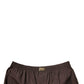 Brown Cotton Blend Men Mid Waist Shorts