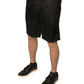 Black Polyester Jersey Mid Waist Shorts