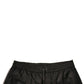 Black Polyester Jersey Mid Waist Shorts