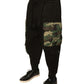 Black Camouflage Cotton Jogger Cargo Pants