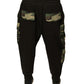 Black Camouflage Cotton Jogger Cargo Pants