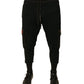 Black Cotton Jogger Cargo Sweatpants Pants