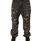 Gray Tattered Cotton Straight Men Denim Jeans