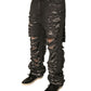 Gray Tattered Cotton Straight Men Denim Jeans