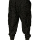 Black Crown Nylon Jogger Sweatpants Pants