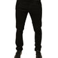 Black Logo Cotton Stretch Skinny Denim Jeans
