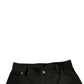 Black Cotton Mid Waist Cropped Pants