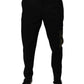 Black Cotton Men Cargo Casual Pants