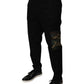 Black Cotton Men Cargo Casual Pants