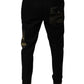 Black Cotton Men Cargo Casual Pants