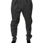 Black Stripes Skinny Dress Pants