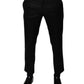 Black Wool Tapered Formal Dress Pants