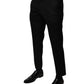 Black Wool Tapered Formal Dress Pants