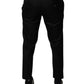 Black Wool Tapered Formal Dress Pants