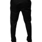 Black Cotton Tapered Formal Dress Pants