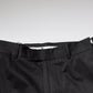 Black Cotton Tapered Formal Dress Pants