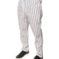 White Stripes Cotton Skinny Dress Pants
