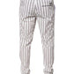 White Stripes Cotton Skinny Dress Pants