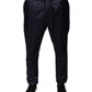 Dark Blue Cotton Skinny Sweatpants Pants