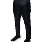 Dark Blue Cotton Skinny Sweatpants Pants