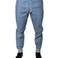 Blue Cotton Jogger Sweatpants Pants