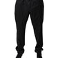 Black Wool Tapered Formal Dress Pants