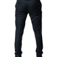 Blue Wool Tapered Formal Dress Pants