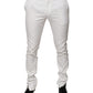 White Cotton Tapered Formal Dress Pants