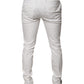 White Cotton Tapered Formal Dress Pants