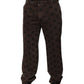 Brown Logo Cotton Straight Denim Jeans