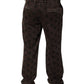 Brown Logo Cotton Straight Denim Jeans