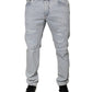 Light Blue Cotton Tattered Skinny Denim Jeans