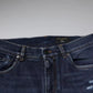 Dark Blue Cotton Logo Skinny Denim Jeans