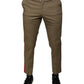 Brown Logo Men Casual Tapered Pants