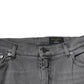 Gray Graphic Print Cotton Skinny Denim Jeans