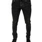 Black Cotton Stretch Skinny Men Denim Jeans