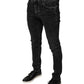 Black Cotton Stretch Skinny Men Denim Jeans
