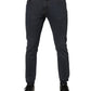 Dark Gray Cotton Skinny Denim Jeans
