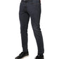 Dark Gray Cotton Skinny Denim Jeans