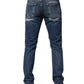 Blue Cotton Tattered Skinny Denim Jeans