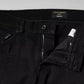 Black Cotton Tattered Skinny Denim Logo Jeans