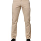 Beige Cotton Stretch Regular Men Denim Jeans