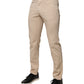 Beige Cotton Stretch Regular Men Denim Jeans