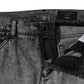 Gray Logo Plaque Cotton Slim Fit Denim Jeans