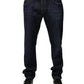 Dark Blue Cotton Skinny Denim Jeans