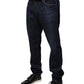 Dark Blue Cotton Skinny Denim Jeans