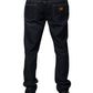 Dark Blue Cotton Skinny Denim Jeans