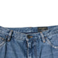 Blue Cotton Logo Men Loose Denim Jeans