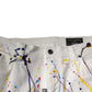 White Color Splash Print Skinny Denim Jeans